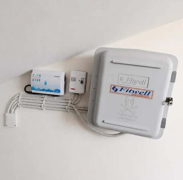 SwitchFlo controller mounted near motor switchboard