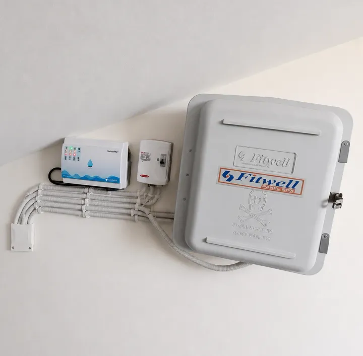 SwitchFlo wired into the panel of a four floor residential building
